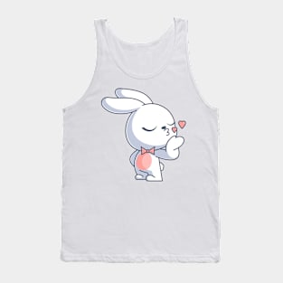 Cute bunny giving love kiss Tank Top